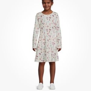 Wonder Nation Girls LS Ivory Ice Skater Dress W/Pockets Size Large (10-12) NEW